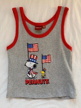 Peanuts 4th of July Cropped Tank (Large)